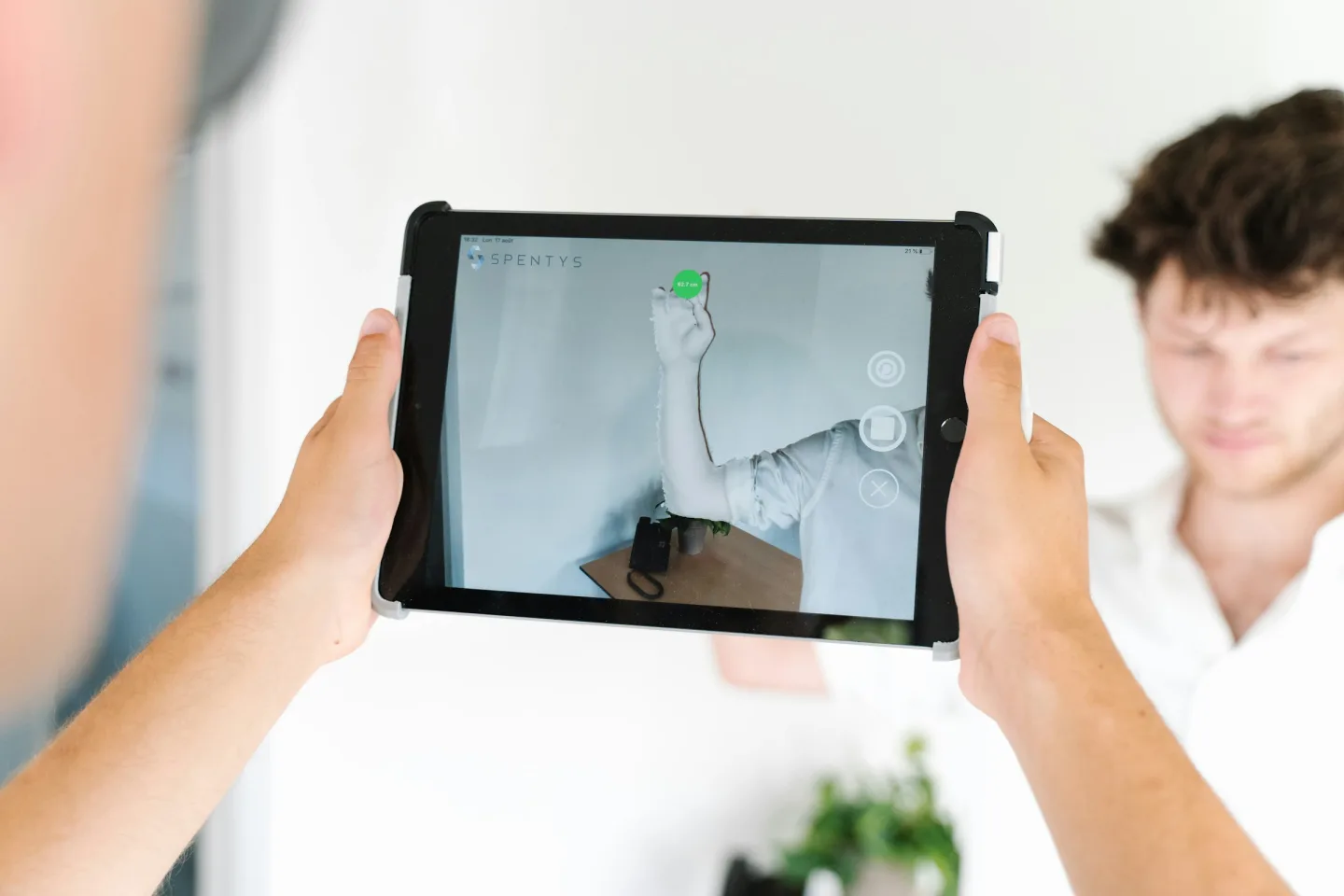 Care instructions explained on a tablet