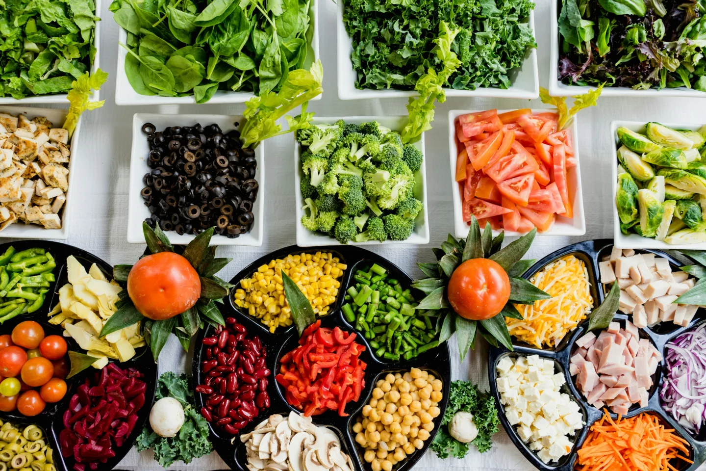 Fresh vegetables and healthy foods