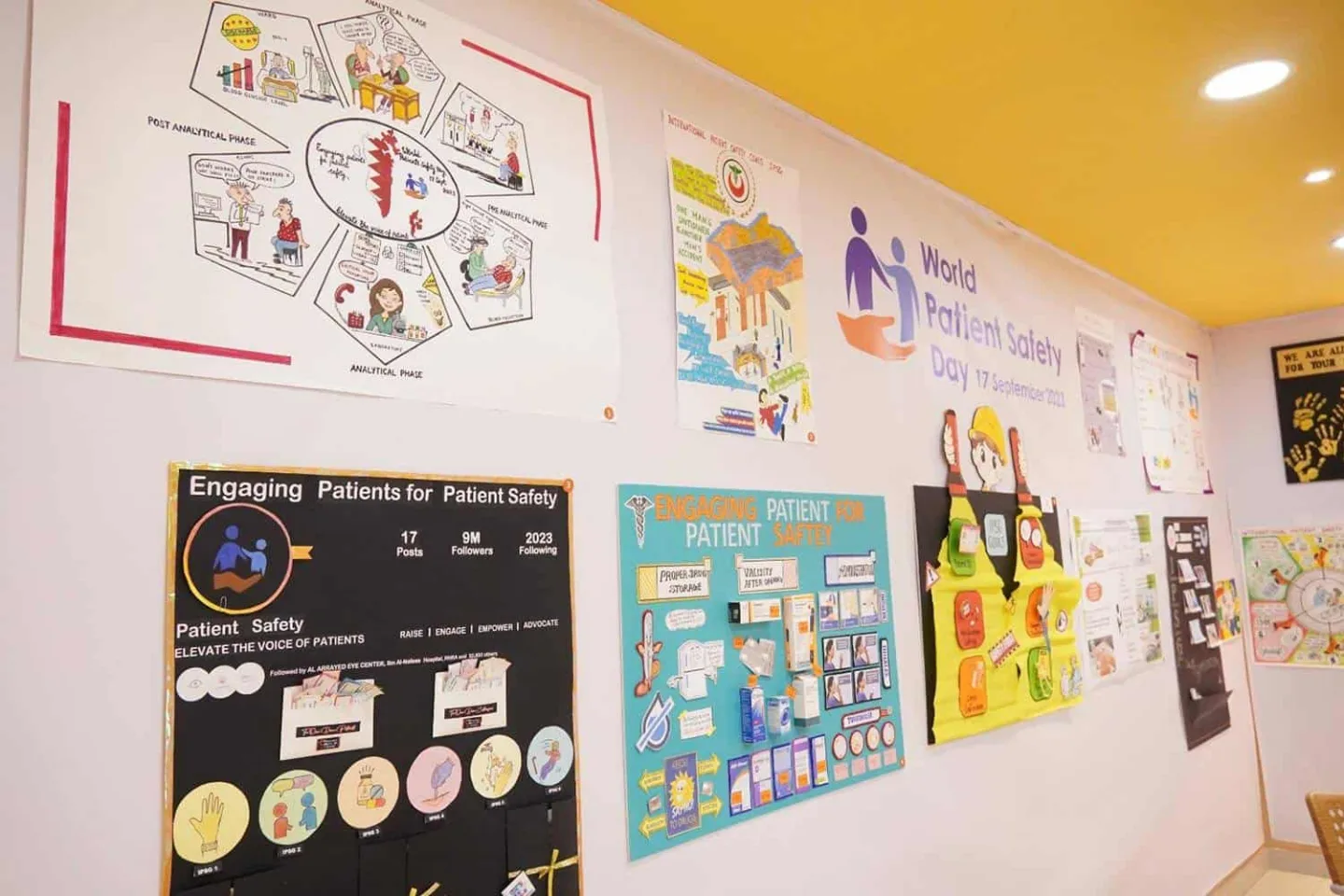 Patient safety awareness display at the hospital